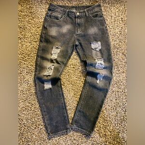 Distressed Black Jeans